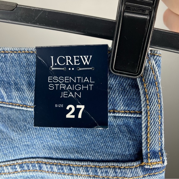 NWT J. CREW Essential Straight Jean All Day Stretch Button Fly Raw Hem 27 - Picture 4 of 7